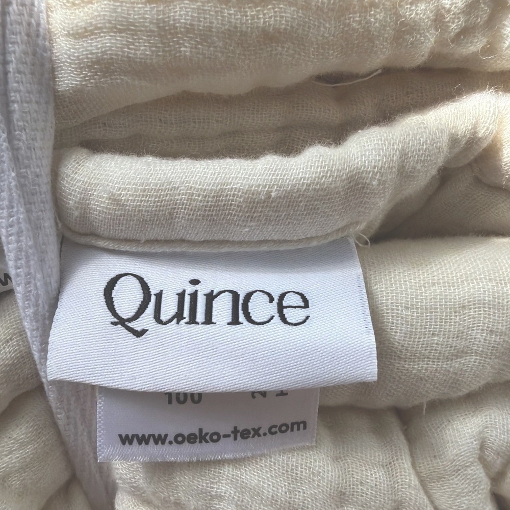 NWT Quince King Cal King Dream Quilt Airy Gauze Undyed Organic Cotton w/Dust Bag - Picture 8 of 9